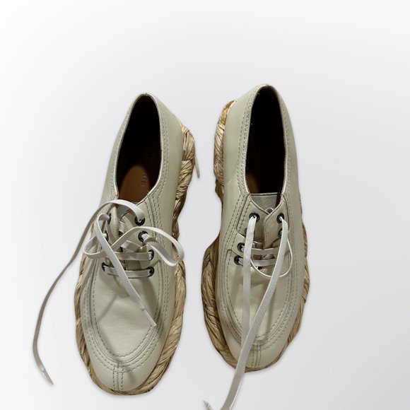 Iconic Clergerie Size 40 Chic Leather Lace-Up Espadrille Flats with braided base - Picture 4 of 9